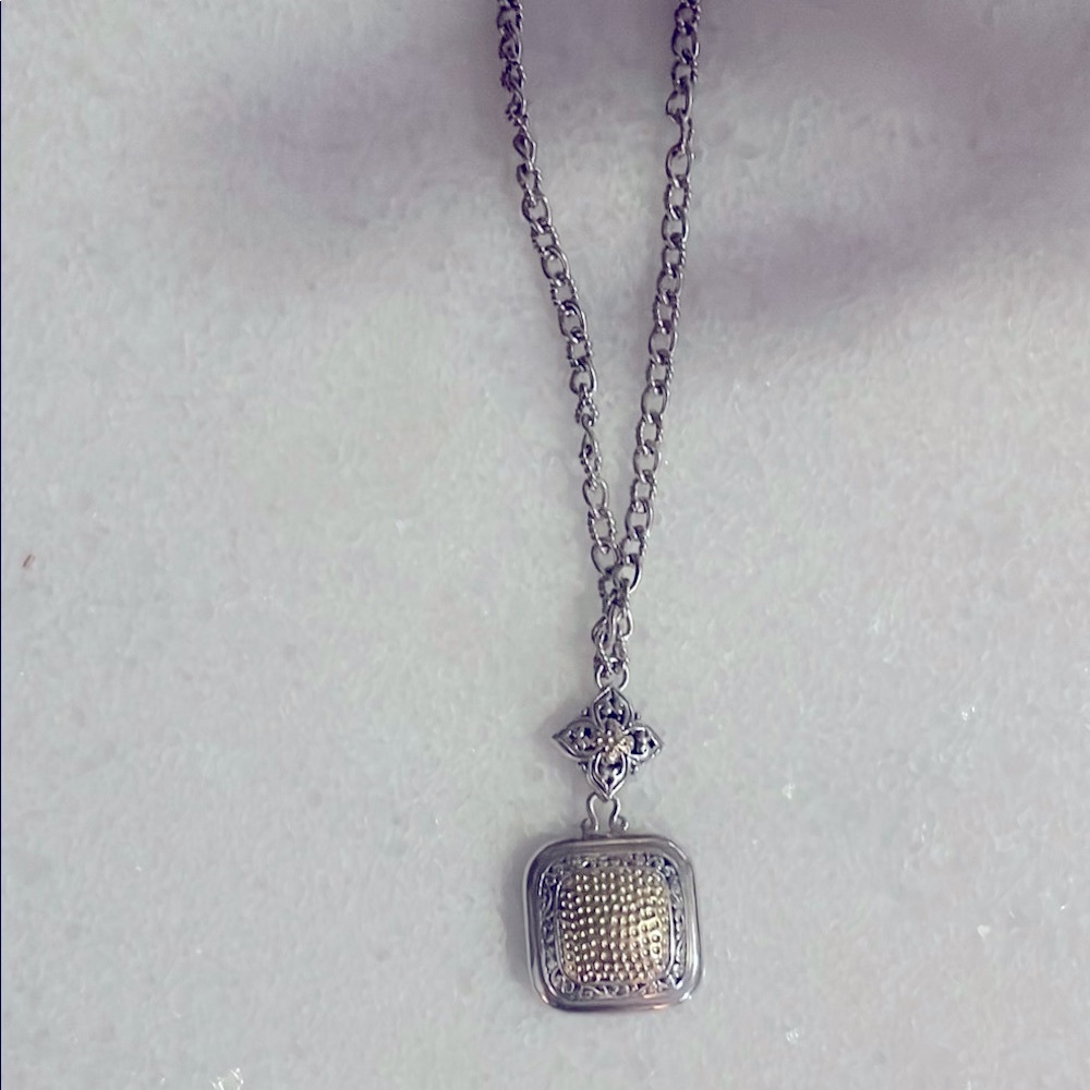 Bali Artisan   18k Gold & 925 Modern  Pendant Necklace